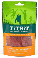 Titbit лакомство для маленьких собак строганина из мяса индейки 50 гр