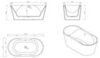 BelBagno BB200-1500-750 Отдельностоящая акриловая ванна в комплекте со сливом-переливом, цвет: белый