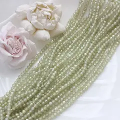 Цирконий кубический (фианит) граненый, оливковый, 4 мм нить, К249