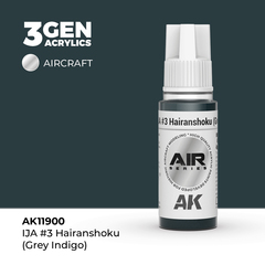 Акриловая краска AK Interactive IJA #3 Hairanshoku (Grey Indigo) 3GEN AIR, 18мл