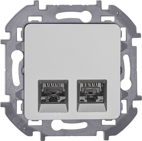 Розетка компьютерная двойная RJ45 категория 6 UTP - Legrand Inspiria - алюминий