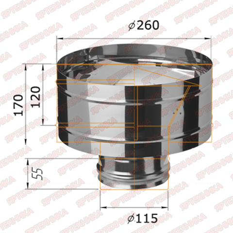 Дефлектор-К d115мм (430/0,5мм) Ferrum в интернет-магазине ЯрТехника