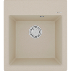 Lemark HANKA 450 9910008 Кухонная мойка врезная прямоугольная из кварцгранита цвет: Бежевый фото