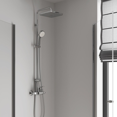 Душевая система GROHE Tempesta Cosmopolitan 250 CUBE с однорычажным смесителем для ванны, излив 202 мм, хром (26693000)