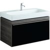 Geberit Citterio 500.559.JJ.1 Тумба для раковины 88.4x55.4x50.4см, черный / глянцевое стекло, темный дуб / меламин, структура дерева