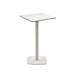 Высокий садовый столик Dina белый на белом металлическом основании 60 x 60 x 96 см