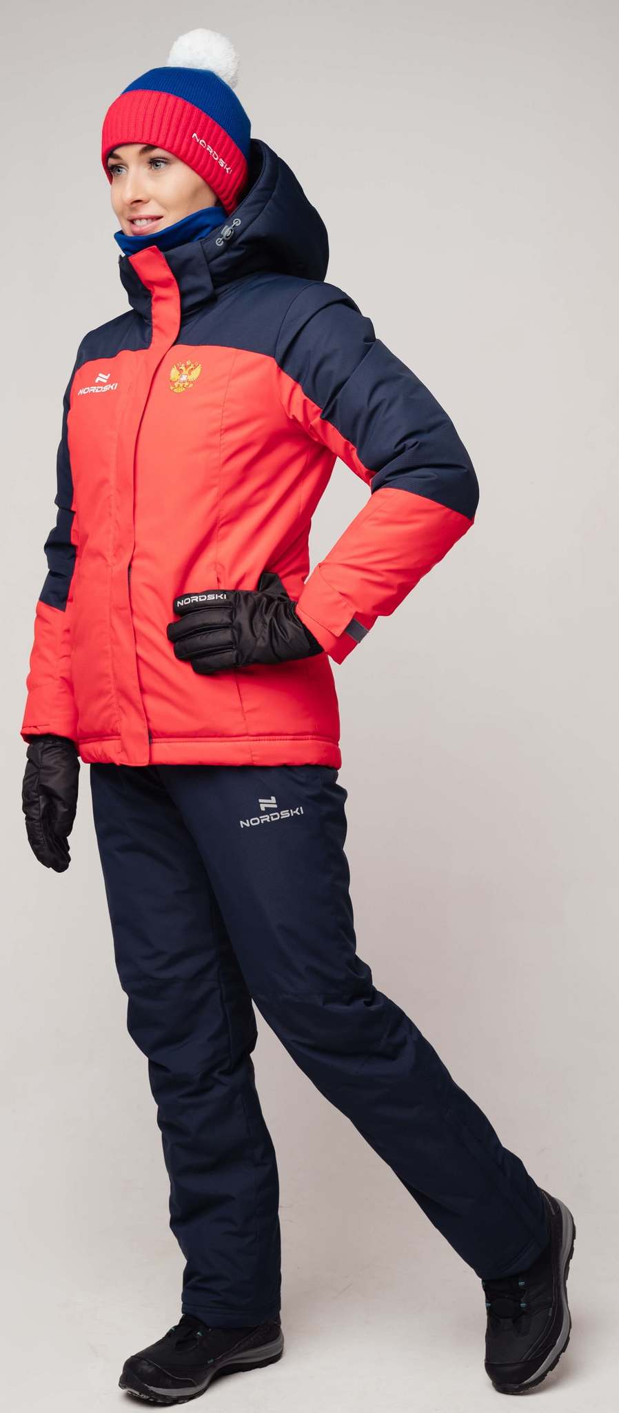 Nordski Mount теплый лыжный костюм женский blue-red - 3