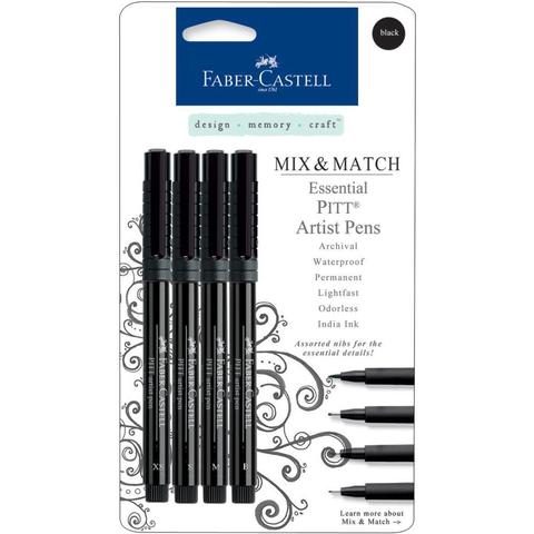 Набор ручек Mix & Match PITT Artist Pens -Black -4шт