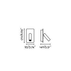SUAU USB C Черный настенный светильник для чтения USB C LED 3W