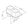 Am.Pm A50A343422 Inspire V2.0. Двойной стеклянный стакан с настенным держателем. черный. шт