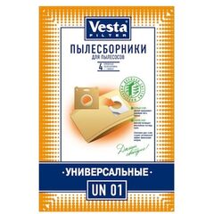Мешок для пылесоса Vesta filter, UN 01, бумажный, 4 шт, + 1 фильтр