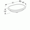 Geberit VariForm 500.758.01.2 Раковина с установкой под столешницу эллиптичекой формы, 55х40 см, без отв. под смеситель, без отв. перелива