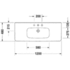 Duravit DuraStyle 2320120041 Раковина для мебели, без перелива, с 1 отв. под смес., 1200x480мм, цвет: Белый