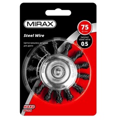 MIRAX  75 / 6 мм, жгутированная стальная проволока 0.5 мм, щетка дисковая для дрели (35146-075)