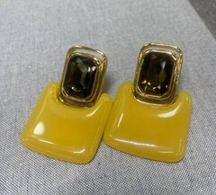 30322 - Серьги крупные с подвесками квадратами YSL style