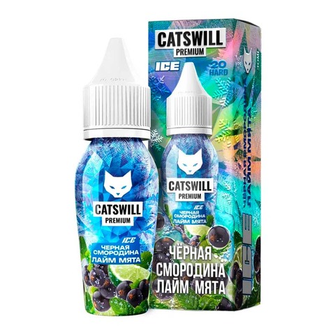 Жидкость CATSWILL PREMIUM ICE Salt 2% STRONG 30 ml - ЧЁРНАЯ СМОРОДИНА ЛАЙМ МЯТА