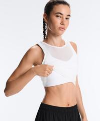 Oysho Майка Compressive с прозрачными деталями, белый
