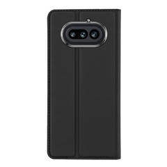 Чехол книжка из кожи черного цвета для Nothing Phone 4a, серия Skin Pro Series от Dux Ducis