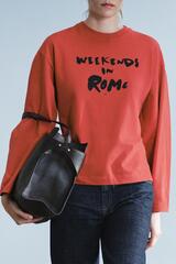 ZARA ФУТБОЛКА С НАДПИСЬЮ ROMA, КРАСНЫЙ