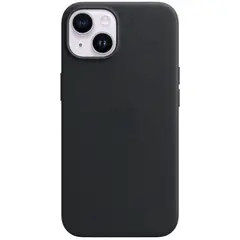 Кожаный чехол с поддержкой MagSafe Apple Leather Case для iPhone 14, Midnight (Темная ночь)