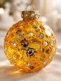 Шар ручная роспись «Соты» — фото 2