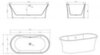 BelBagno BB201-1500-800 Отдельностоящая акриловая ванна в комплекте со сливом-переливом, 150x80, цвет: белый