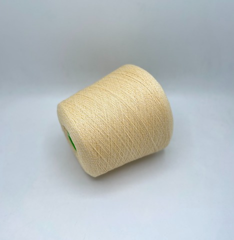 Бобинная пряжа (пр.Италия) art-Cashmere Cotton ,2/31 1550м/100гр, 54%кашемир 46 % хлопок, цвет-Молочно-желтое мулине. арт-29752
