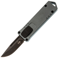 Фото Автоматический нож Boker USB OTF 2.0 Burnt Grey, сталь D2, рукоять алюминий, серый/черный