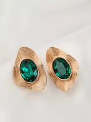 Клипсы Адриана с зелеными кристаллами