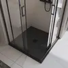BelBagno TRAY-MR-UNO-A-90-35-NERO-NO Поддон из искусственного мрамора в комплекте с сифоном с чёрной матовой декоративной накладкой, чёрный