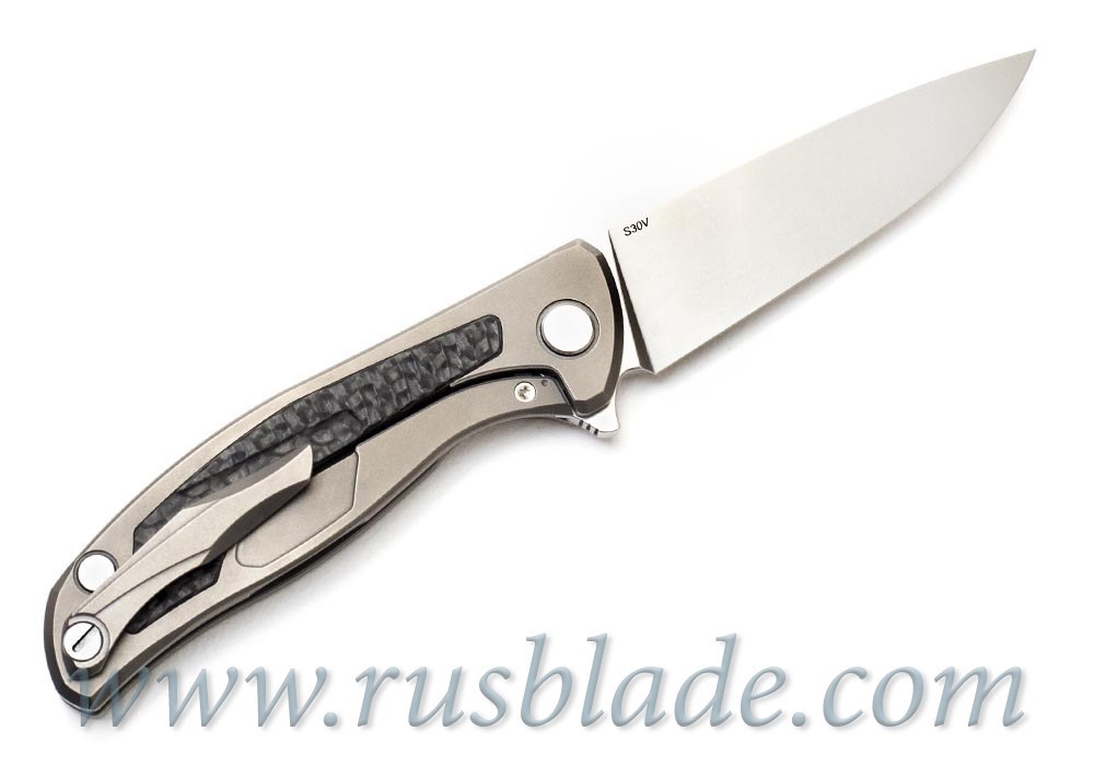 Shirogorov Flipper 95 S30V S Titanium CF inlays - фотография 