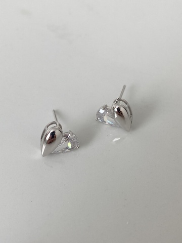 Серьги Грайн, серебряный цвет