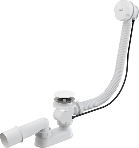Alcaplast A51BM-120 Сифон для ванны автомат комплект белый пластик/пластик (120 cm)