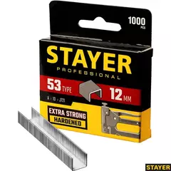 STAYER скобы тип 53 (A/10/JT21), 12 мм, калибр 23GA. 1000 шт. (3159-12)