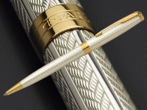 Ручка шариковая Parker Sonnet Royal Fougère SE19 Chiselled Silver GT (2102149)