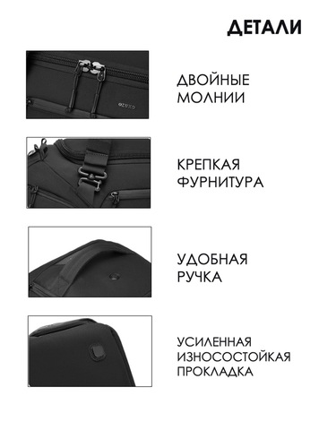 Картинка рюкзак для путешествий Ozuko 9834 Black - 3