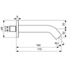 Ideal Standard Joy Neo BD170A5 Настенный литой излив 160 мм Magnetic Grey / Магнит