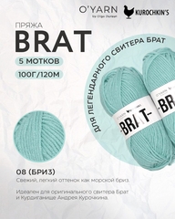 Пряжа BRAT цвет 08-Бриз, 500г