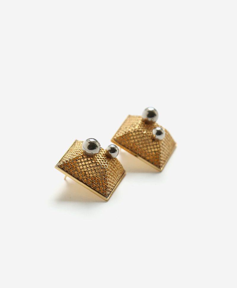 Серьги Cube золотистые