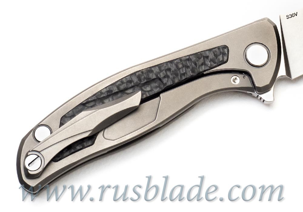 Shirogorov Flipper 95 S30V S Titanium CF inlays - фотография 