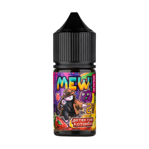 Жидкость MEW Salt 2% ULTRA 30 ml - Детектив Котомбо (клубника с бананом маракуйей и мятой)