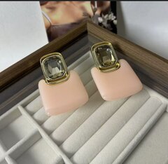 30322 - Серьги крупные с подвесками квадратами YSL style