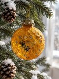 Шар ручная роспись «Соты» — фото 4