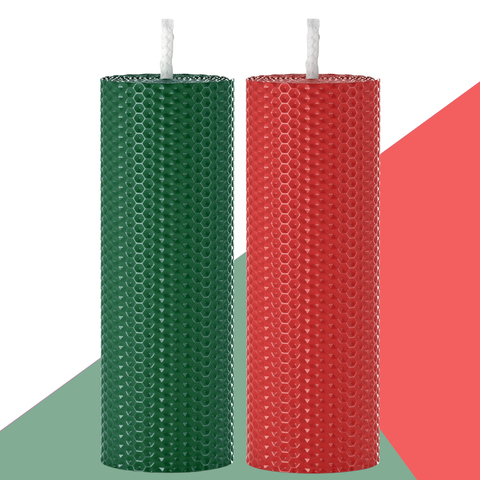 Набор из 2 натуральных свечей SCANDYLAB Honey Mix Green/Red