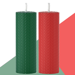 Набор из 2 натуральных свечей SCANDYLAB Honey Mix Green/Red