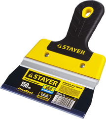 STAYER PROFlat, 150 мм, усиленная алюминиевая направляющая, двухкомпонентная ручка, анодированный, фасадный шпатель, Professional (10045-15)