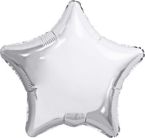 Шар Аг 19''/48 см, Звезда, Белый блеск, 1 шт.