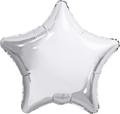 Шар Аг 19''/48 см, Звезда, Белый блеск, 1 шт.