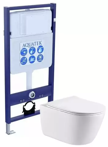 Aquatek Оберон SET AQUATEK ОБЕРОН Инсталляция с унитазом, цвет: белый
