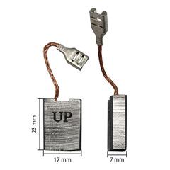 Щетка графитовая UNITED PARTS для MAKITA СВ-224 (аналог 191T31-1); HITACHI (аналог 999061); ПУЛЬСАР МО60-1700 (аналог 900-904-073) 7х17х23мм (90-0896)